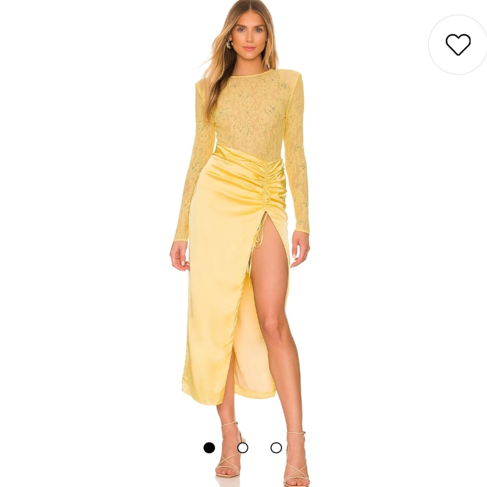 NWOT NBD Revolve Farah Midi Dress in Yellow